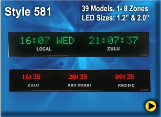 BRG Style 581 Time Zone Clock